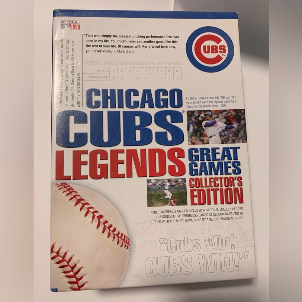 Chicago Cubs DVD Set Legends Great Games Collector's Edition - 8 DVD New